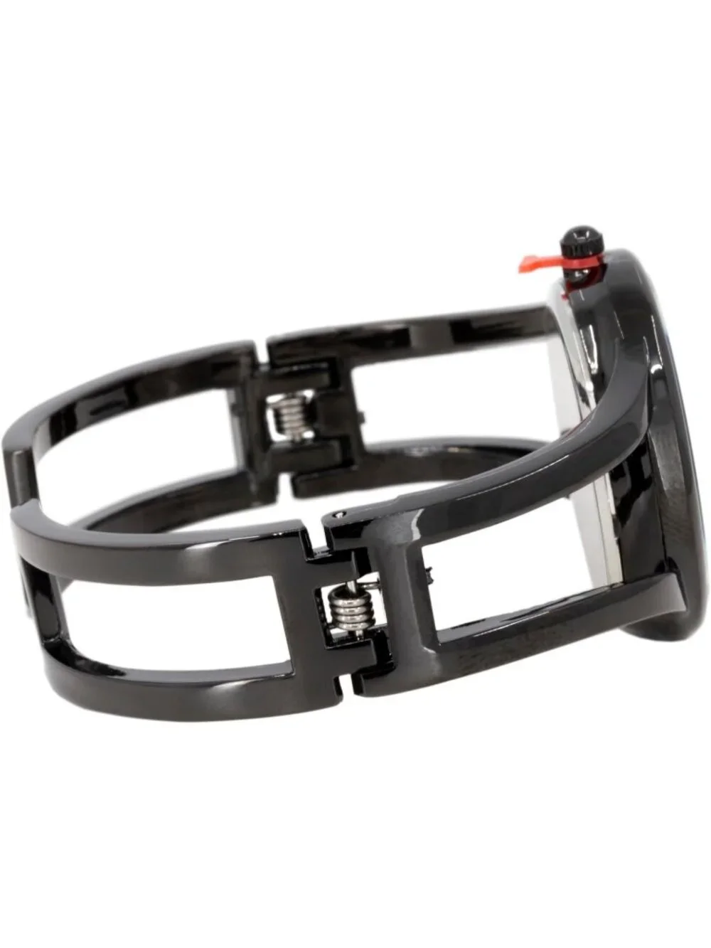 Women's Black Elegant Analog Quartz Casual Metal Cuff Bangle Design Watch